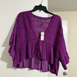 Anthropologie Deep Purple Blouse
